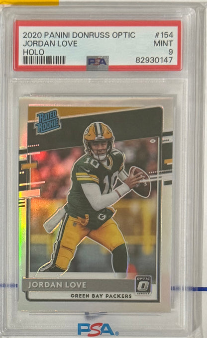 2020 Jordan Love — Donruss Optic Rated Rookies [Holo] — PSA 9 — front — Inventory P117-B