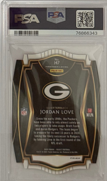 2020 Jordan Love — Select Premier Level [Red Prizm Die-Cut] — PSA 10 — back — Inventory P118-D