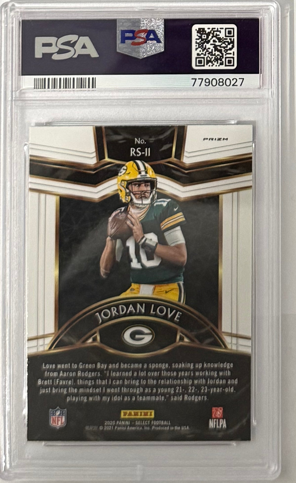 2020 Jordan Love — Select Rookie Selections [Prizm] — PSA 10 — back — Inventory P119-C