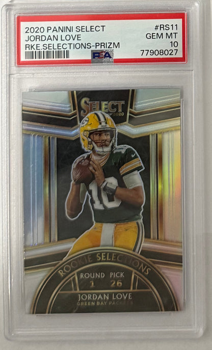 2020 Jordan Love — Select Rookie Selections [Prizm] — PSA 10 — front — Inventory P119-C
