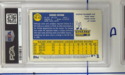 2019 Shohei Ohtani — Topps Heritage Base [Chrome Purple Refractor] — PSA 10 — back — Inventory P121-B