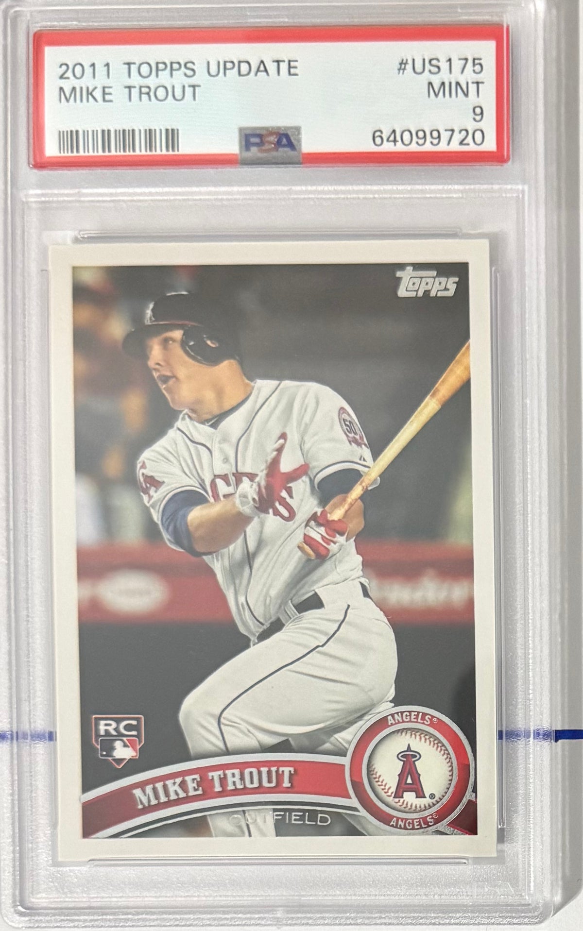 2011 Mike Trout — Topps Update Base — PSA 9 — front — Inventory P122-A
