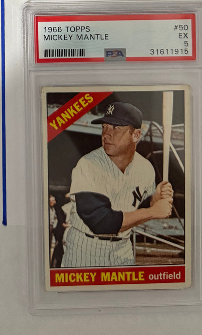 1966 Mickey Mantle — Topps Base — PSA 5 — front — Inventory P122-D