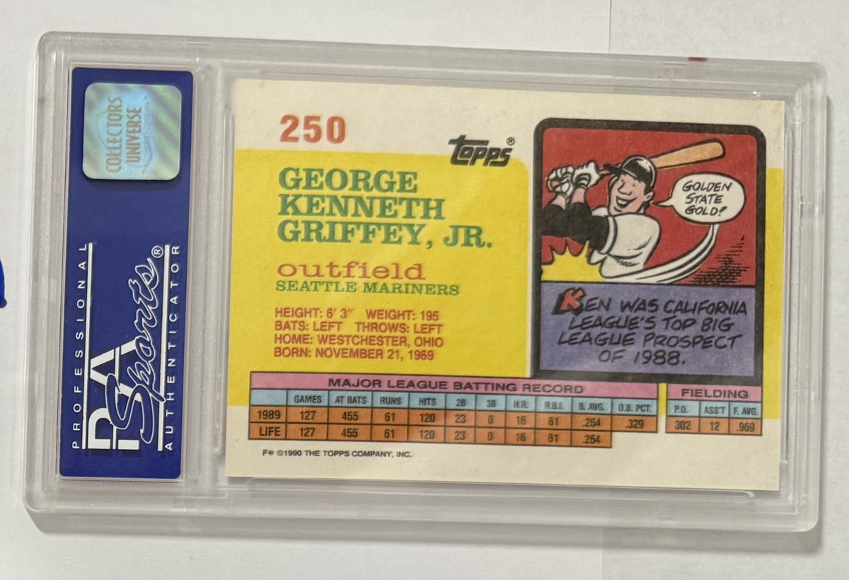 1990 Ken Griffey Jr. — Topps Big Baseball Base — PSA 9 — back — Inventory P123-D