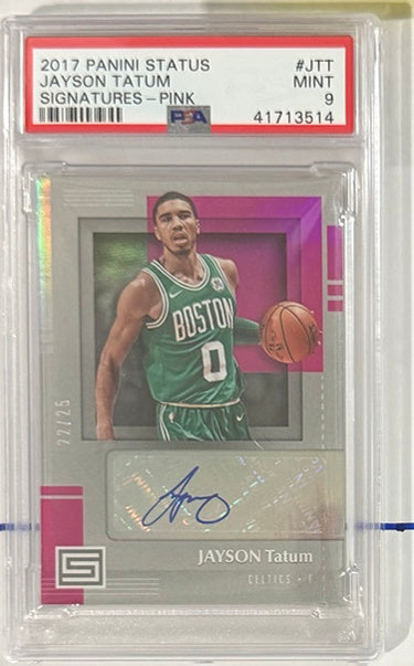 2017-18 Jayson Tatum — Status Signatures [Pink] — PSA 9 — front — Inventory P125-A