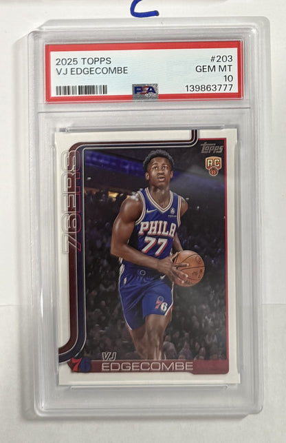 2025-26 VJ Edgecombe — Topps Basketball Base — PSA 10 — front — Inventory P125-C