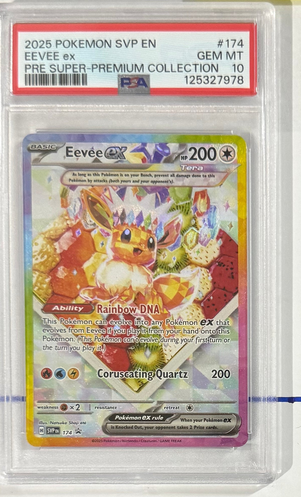 2025 Eevee ex — Scarlet & Violet Black Star Promos Black Star Promo [Prismatic Evolutions Super-Premium Collection] — PSA 10 — front — Inventory P126-A