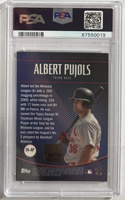 2001 Albert Pujols — Finest Autographs [Refractor] — PSA 9 — back — Inventory P127-D