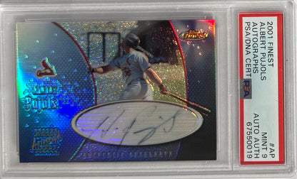 2001 Albert Pujols — Finest Autographs [Refractor] — PSA 9 — front — Inventory P127-D