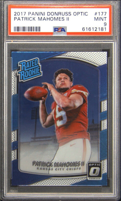 2017 Patrick Mahomes II — Donruss Optic Rated Rookies [Base] — PSA 9 — front — Inventory P131-A