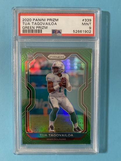2020 Tua Tagovailoa — Prizm [Green Prizm] — PSA 9 — front — Inventory P131-D