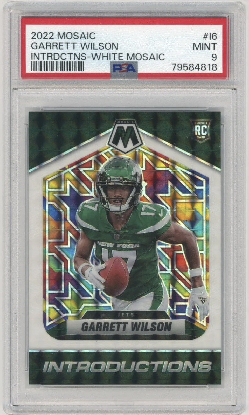 2022 Garrett Wilson — Mosaic Introductions [White Mosaic] — PSA 9 — front — Inventory P133-D