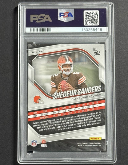 2025 Shedeur Sanders — Prizm [White Disco] — PSA 10 — back — Inventory P134-A