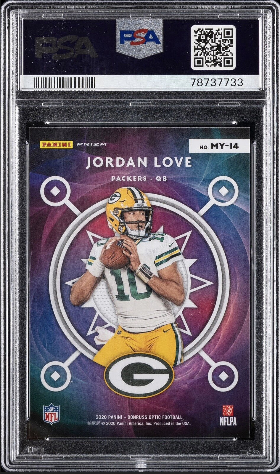 2020 Jordan Love — Donruss Optic Mythical [SP] — PSA 10 — back — Inventory P136-A