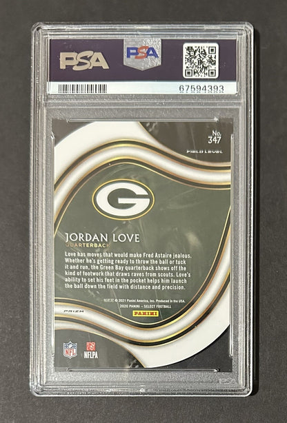 2020 Jordan Love — Select Field Level [Die-Cut Zebra Prizm] — PSA 9 — back — Inventory P136-B