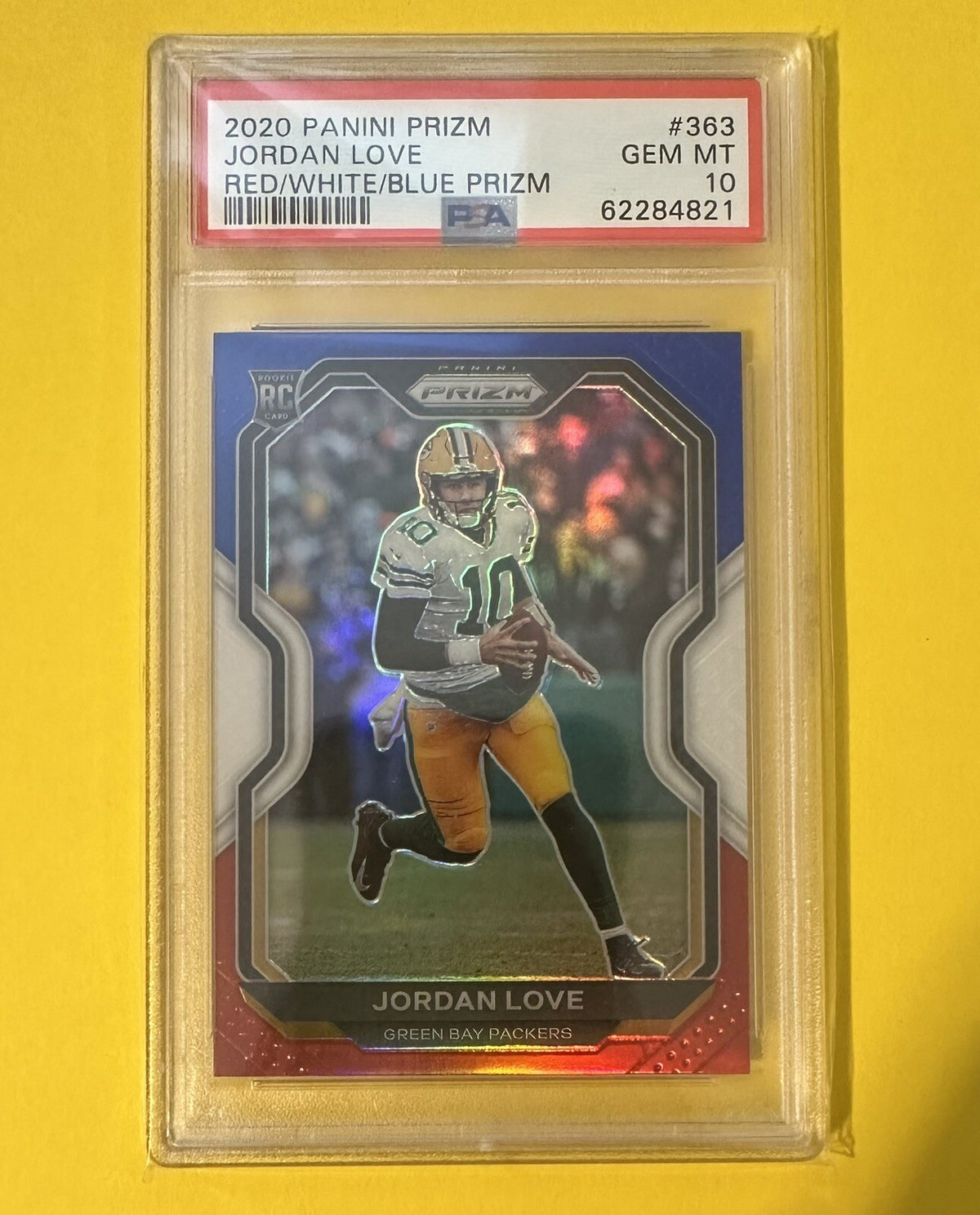 2020 Jordan Love — Prizm [Red/White/Blue Prizm] — PSA 10 — front — Inventory P138-A