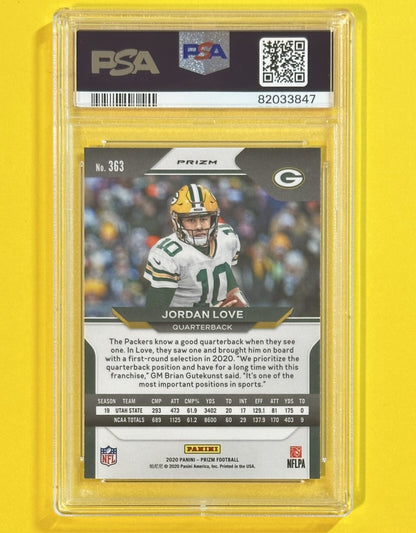 2020 Jordan Love — Prizm [Purple Pulsar Prizm] — PSA 9 — back — Inventory P138-B