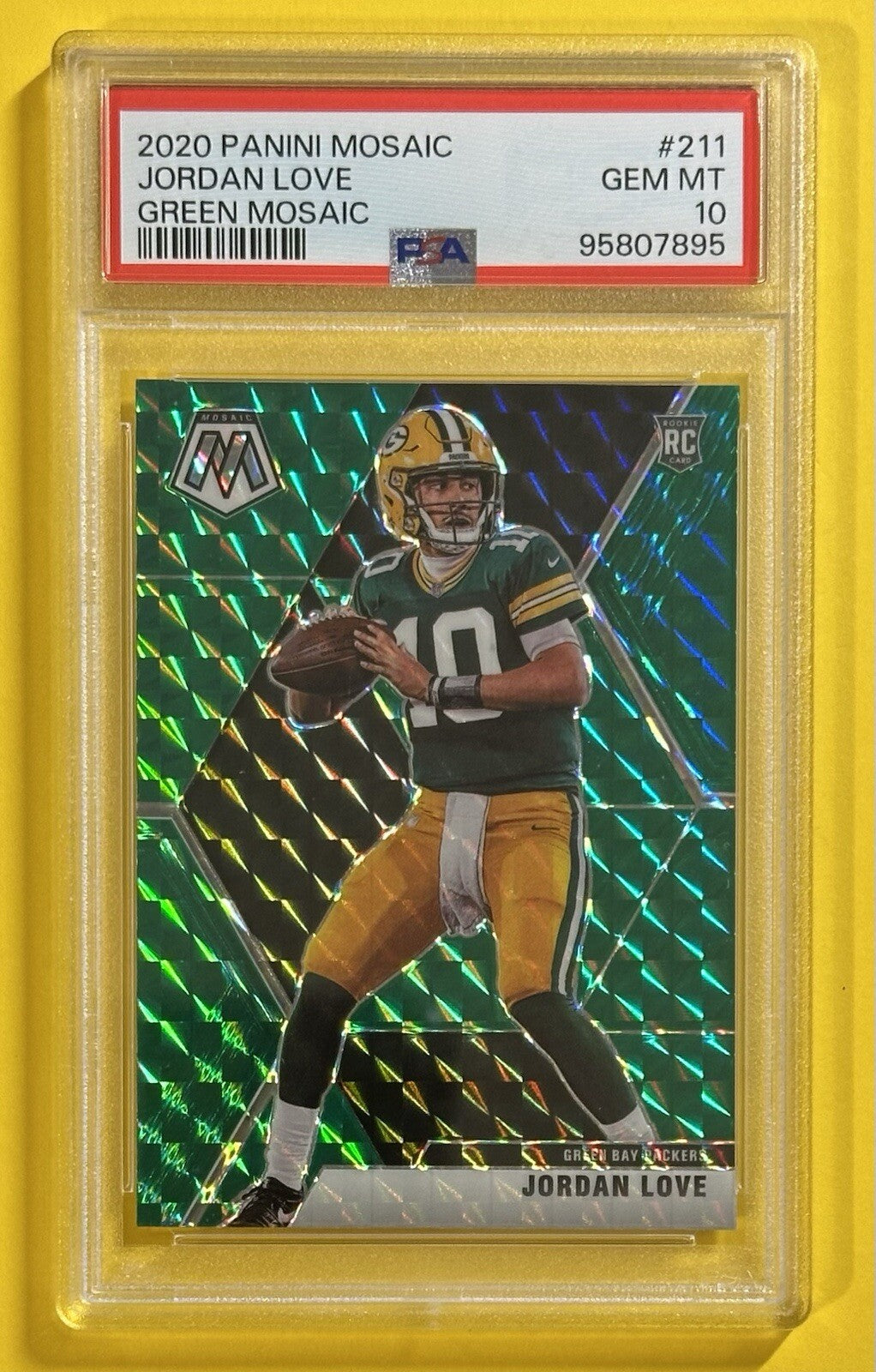 2020 Jordan Love — Mosaic [Green Mosaic Prizm] — PSA 10 — front — Inventory P138-D