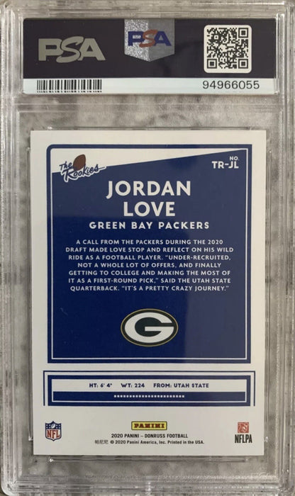 2020 Jordan Love — Donruss The Rookies — PSA 10 — back — Inventory P139-B