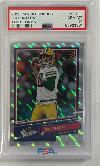 2020 Jordan Love — Donruss The Rookies — PSA 10 — front — Inventory P139-C