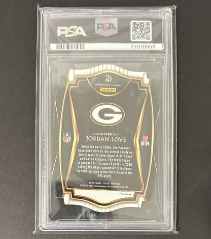 2020 Jordan Love — Select Premier Level [Die-Cut Red Prizm] — PSA 10 — back — Inventory P140-B