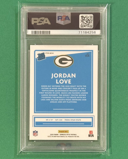 2020 Jordan Love — Donruss Optic Rated Rookies [Bronze Prizm] — PSA 9 — back — Inventory P140-D