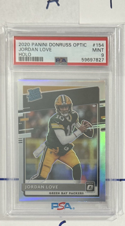2020 Jordan Love — Donruss Optic Rated Rookies [Holo Prizm] — PSA 9 — front — Inventory P141-A