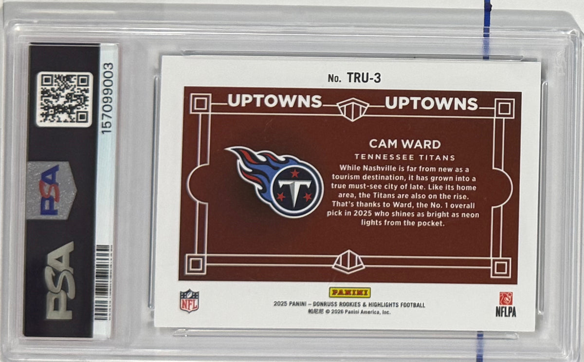 2025 Cam Ward — Donruss Rookies & Highlights The Rookies Uptowns [Base] — PSA 10 — back — Inventory P144-A