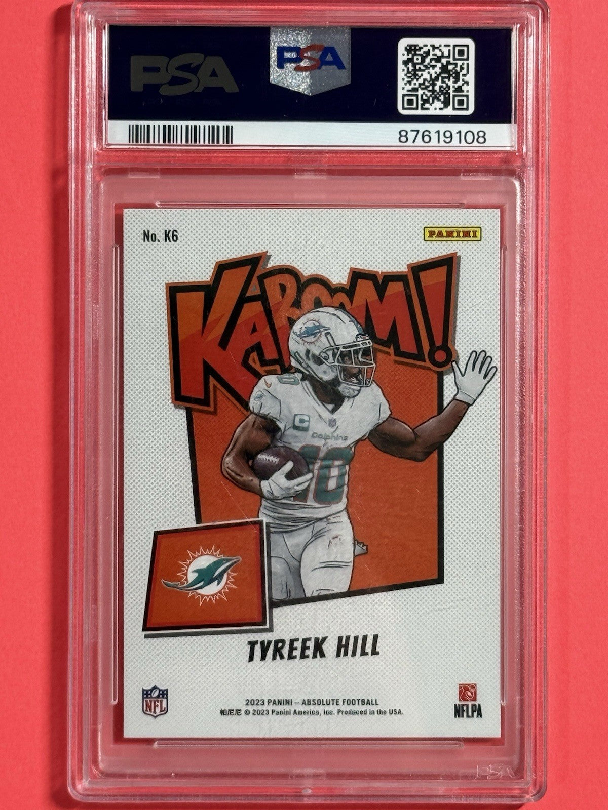 2023 Tyreek Hill — Absolute Kaboom! Vertical [Gold] — 10/10 — PSA 8.5 — back — Inventory P145-B