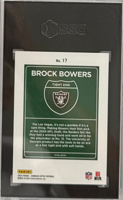 2024 Brock Bowers — Donruss Optic Downtown — SGC 9 — back — Inventory P300-D