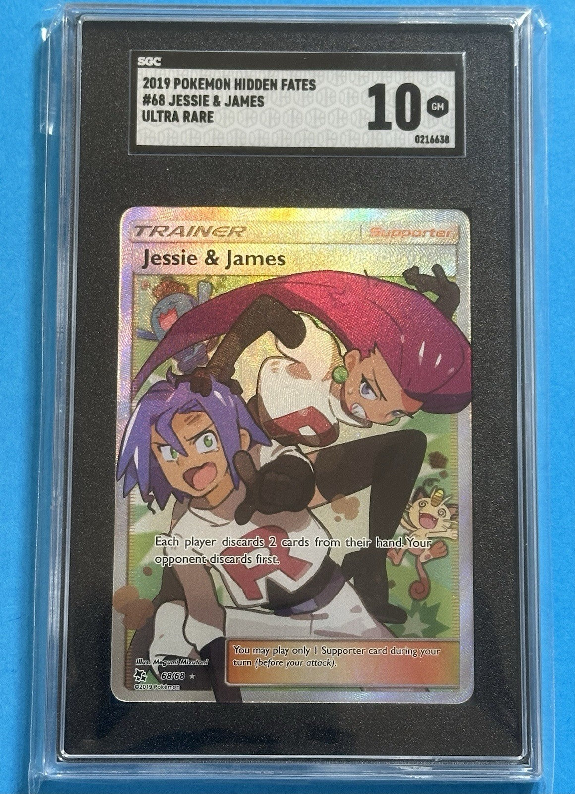 2019 Jessie & James — Hidden Fates Full Art Trainer [Ultra Rare] — SGC 10 — front — Inventory P301-A
