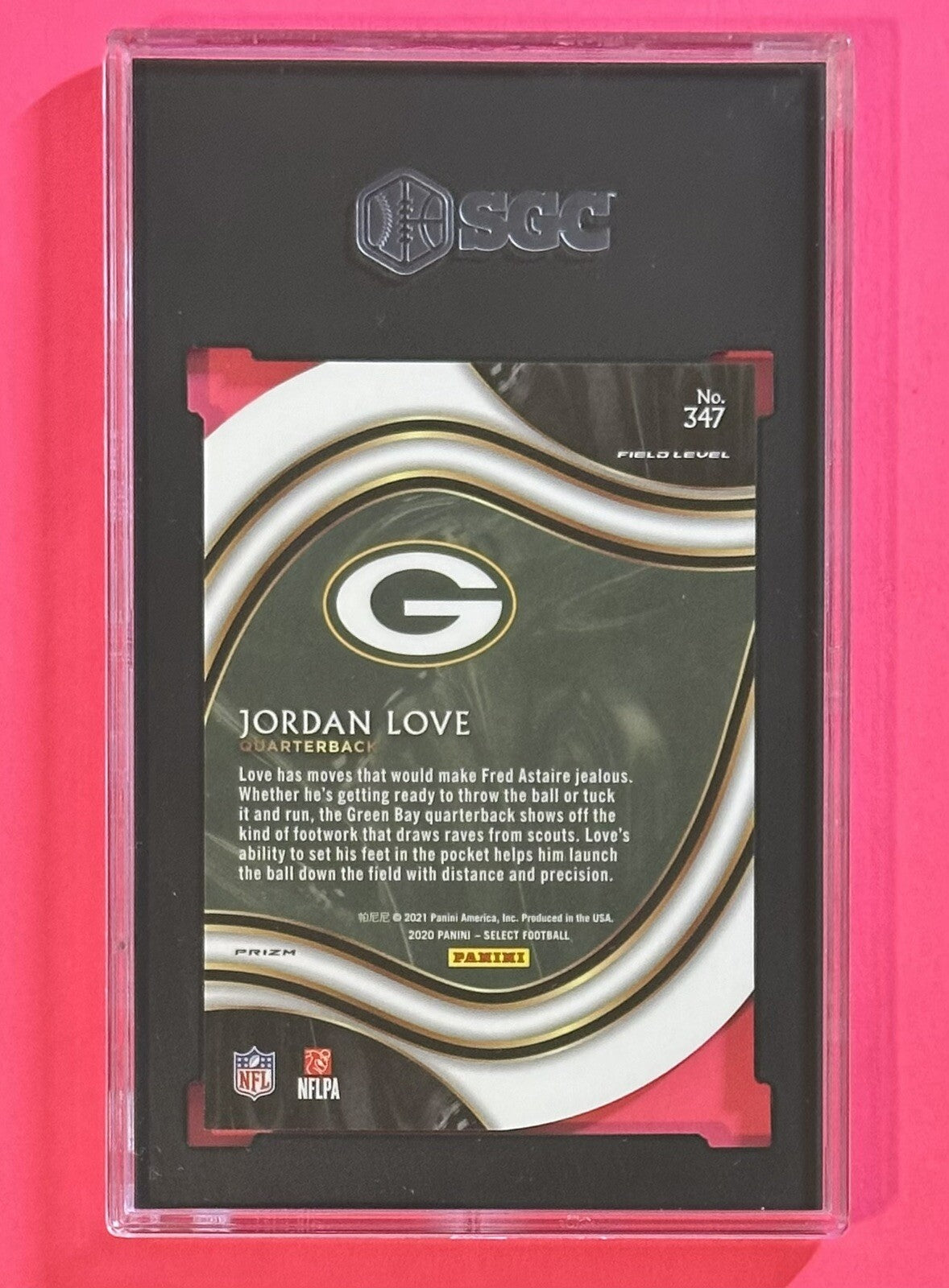 2020 Jordan Love — Select Field Level [Red Die-Cut Prizm] — SGC 10 — back — Inventory P302-D