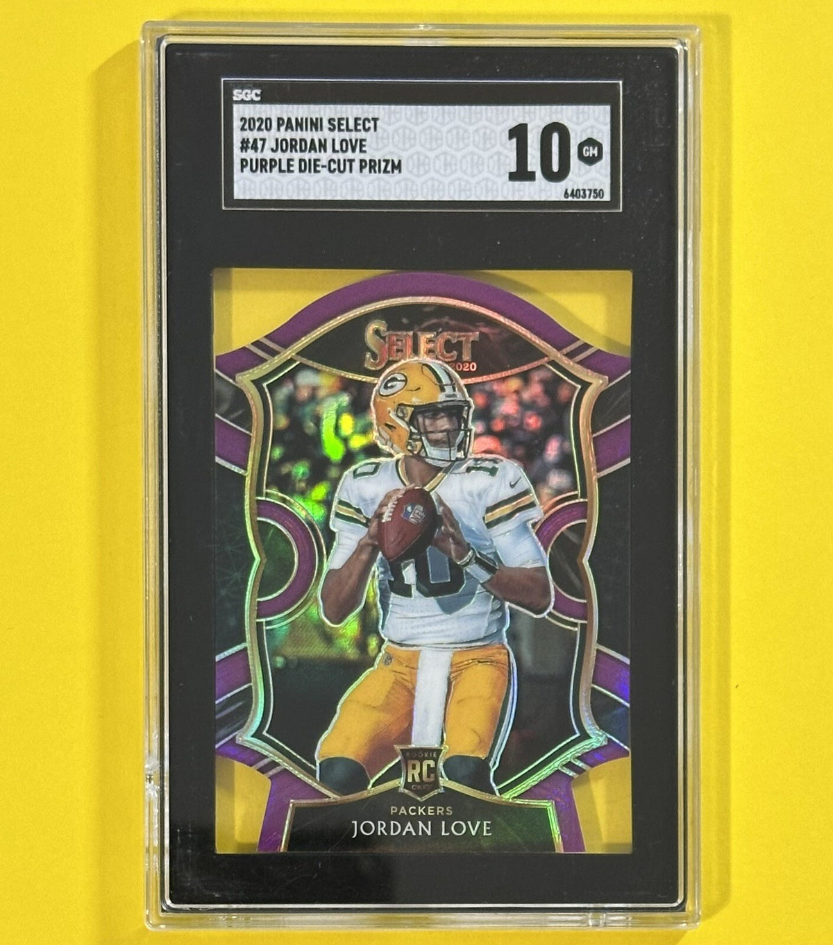 2020 Jordan Love — Select Concourse [Purple Die-Cut Prizm] — SGC 10 — front — Inventory P303-B
