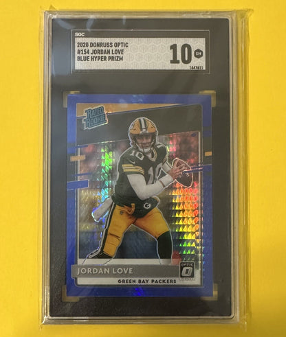 2020 Jordan Love — Donruss Optic Rated Rookies [Blue Hyper Prizm] — SGC 10 — front — Inventory P303-C