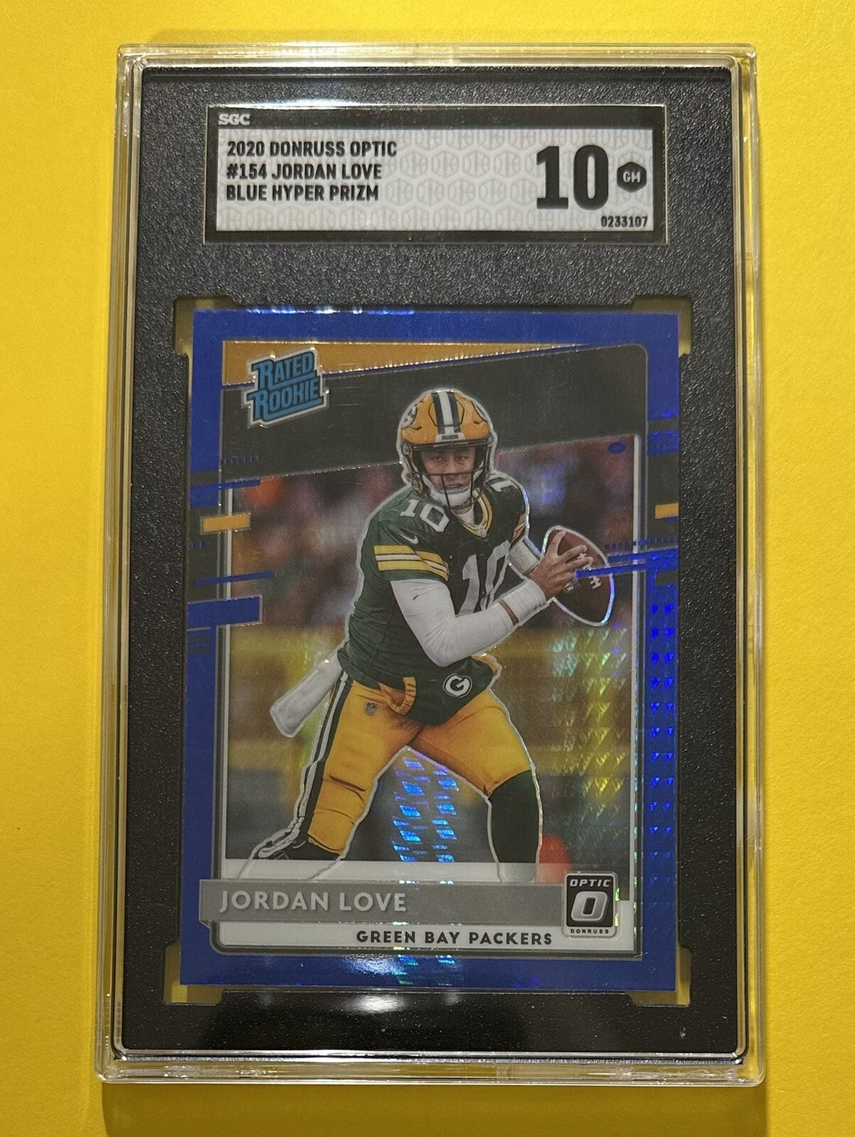 2020 Jordan Love — Donruss Optic Rated Rookies [Blue Hyper Prizm] — SGC 10 — front — Inventory P303-D