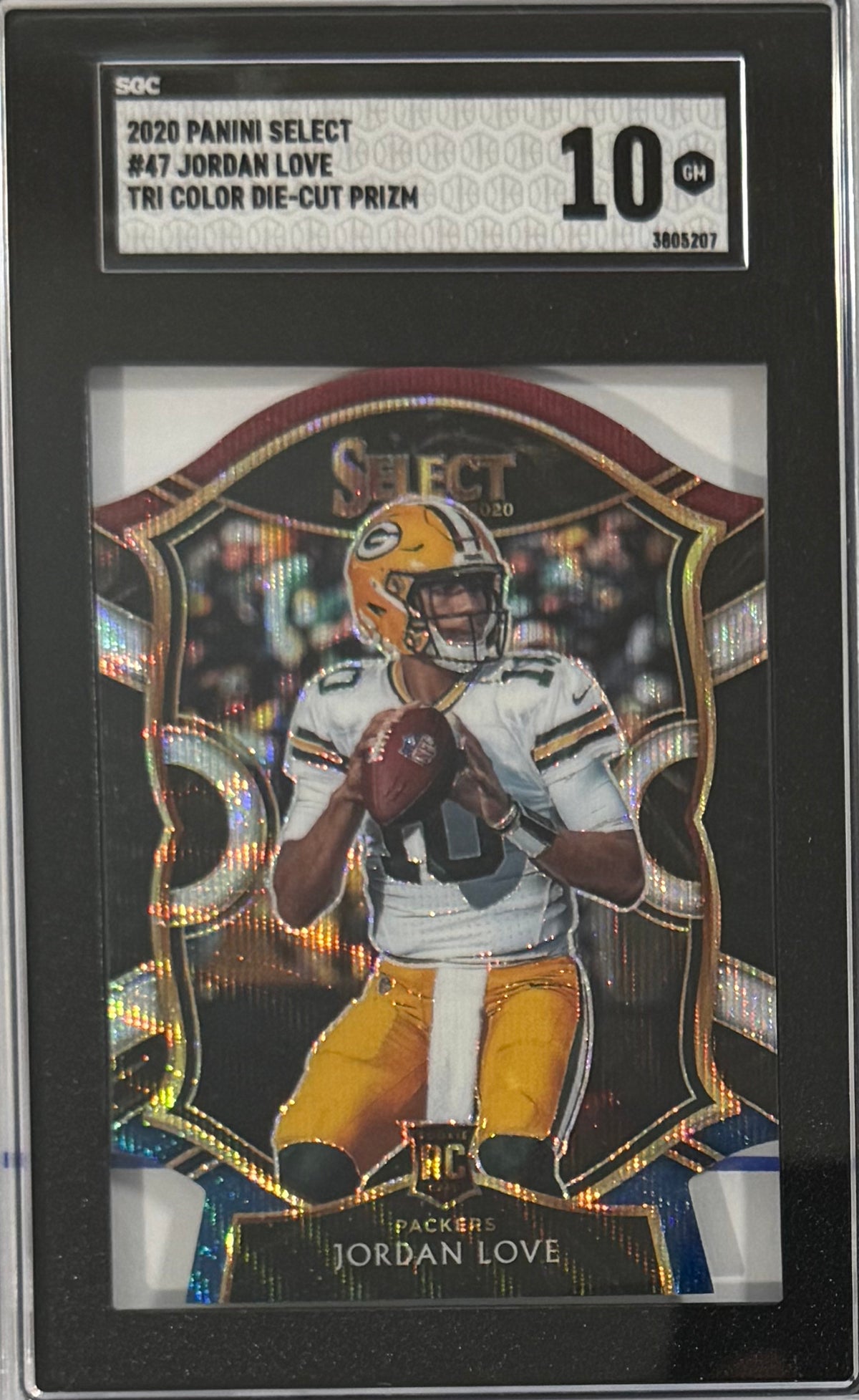 2020 Jordan Love — Select Concourse [Tri-Color Die-Cut Prizm] — SGC 10 — front — Inventory P304-A