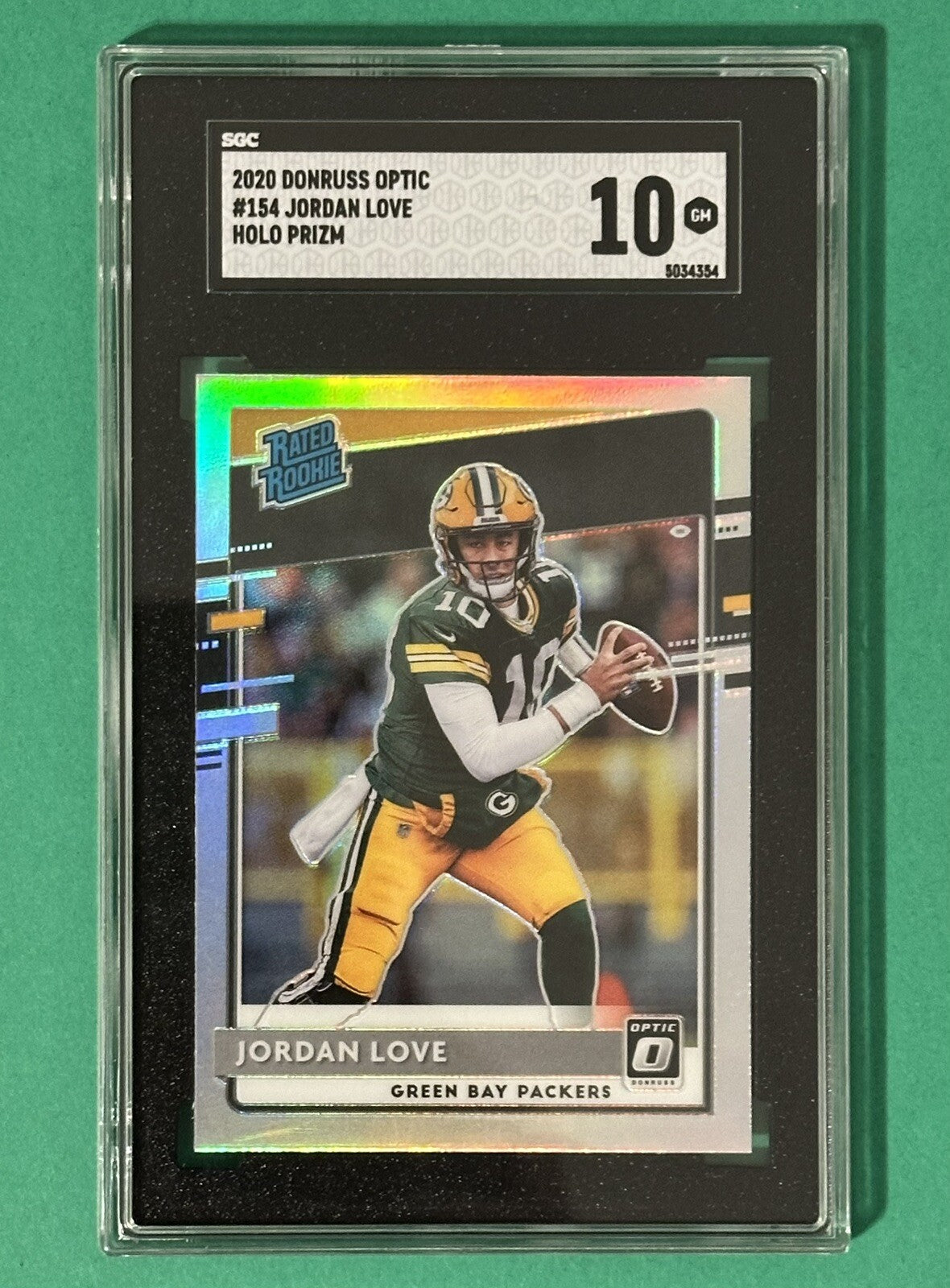 2020 Jordan Love — Donruss Optic Rated Rookies [Holo Prizm] — SGC 10 — front — Inventory P304-B