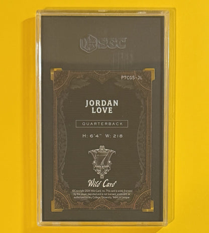 2024 Jordan Love — 7 Card Studs Promo Spades [White Rainbow] — SGC 10 — back — Inventory P304-C