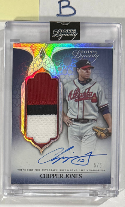 2025 Chipper Jones — Topps Dynasty Dynasty Autograph Patch Cards — Design B [Silver] — front — Inventory P600-B