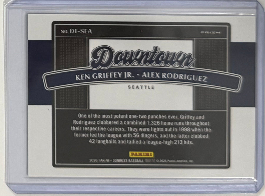 2026 Ken Griffey Jr. / Alex Rodriguez — Donruss Downtown Duos — back photograph