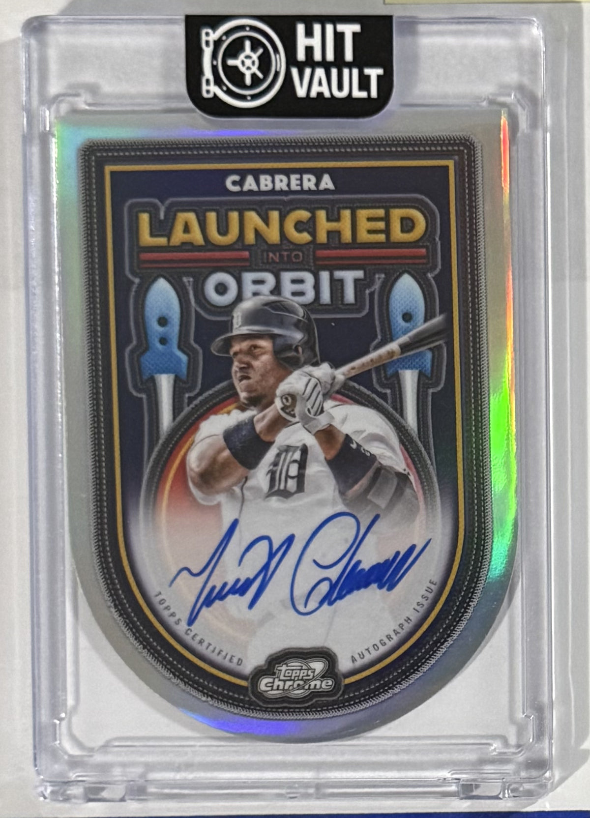 2025 Miguel Cabrera — Topps Cosmic Chrome Launched Into Orbit Autograph Variation [Base] — front — Inventory P603-A
