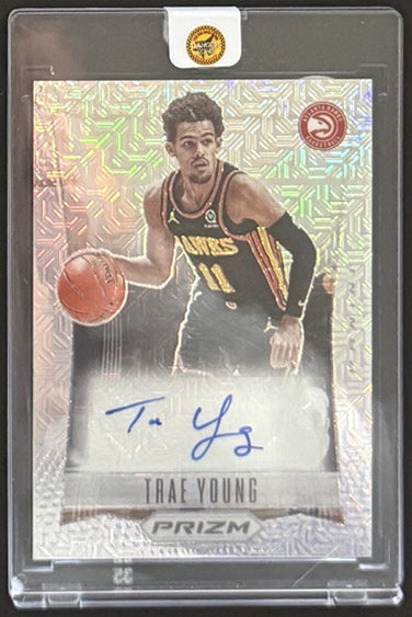 2021-22 Trae Young — Prizm Flashback Signatures [Mojo Prizm] — front — Inventory P700-D