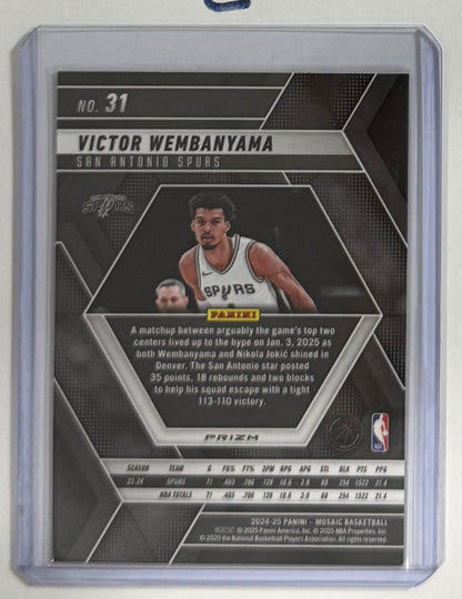2024-25 Victor Wembanyama — Mosaic [Genesis Mosaic Prizm] — back — Inventory P701-C