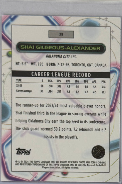 2023-24 Shai Gilgeous-Alexander — Cosmic Chrome Base — back — Inventory P702-A