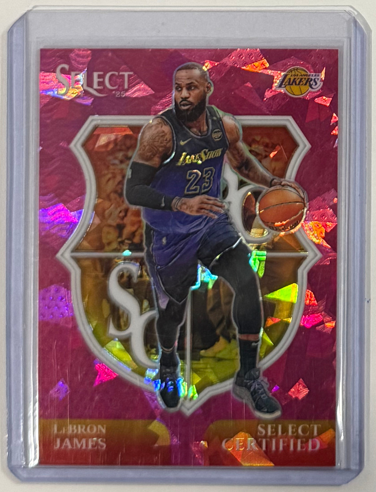 2024-25 LeBron James — Select Select Certified [Pink Cracked Ice Prizm] — front — Inventory P702-C