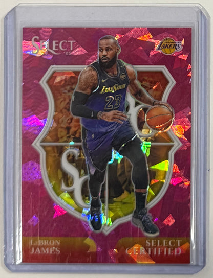 2024-25 LeBron James — Select Select Certified [Pink Cracked Ice Prizm] — front — Inventory P702-C