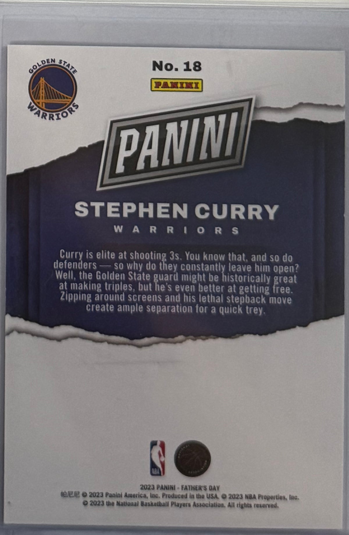 2023 Stephen Curry — Father's Day [Red] — back — Inventory P702-D