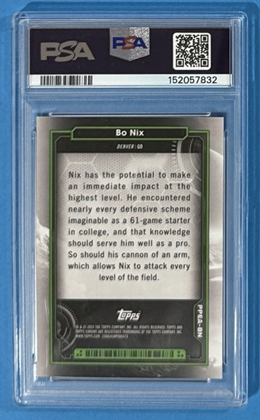 2024 Bo Nix — Cosmic Chrome Planetary Pursuit [Earth] — PSA 9 — back — Inventory P704-C