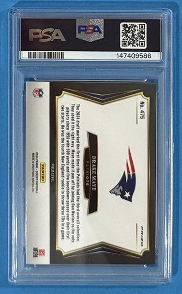 2024 Drake Maye — Select Field Level [Silver Prizm] — PSA 10 — back — Inventory P704-D