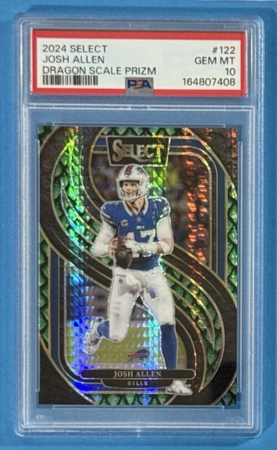 2024 Josh Allen — Select Premier Level [Dragon Scale Prizm] — PSA 10 — front — Inventory P708-A